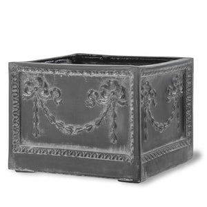 Adam Antique faux lead square garden planter. Traditional decorative planter for country homes and period properties