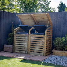 Load image into Gallery viewer, Pressure Treated Double Wheelie Bin Storage – Stylish Garden Bin Store