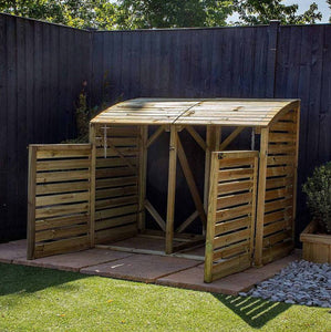 Double Wheelie Bin Store with Hinged Lid for Easy Access