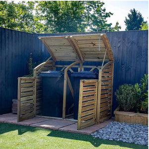 Timber Double Bin Store for Secure Garden Storage