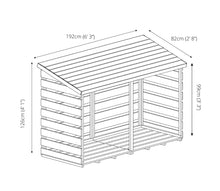 Load image into Gallery viewer, Mercia 6 x 3ft Double Timber Log Store – Spacious and Durable Log Storage