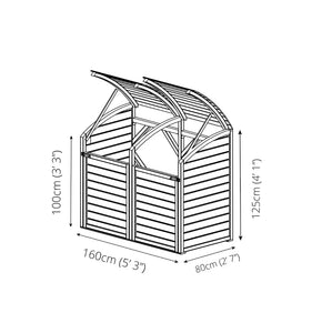 Durable Timber Bin Store with Anti-Rot Guarantee - dimensions