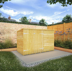 Mercia 3 x 6ft Wooden Overlap Pent Bike Shed | Secure Outdoor Bike Storage