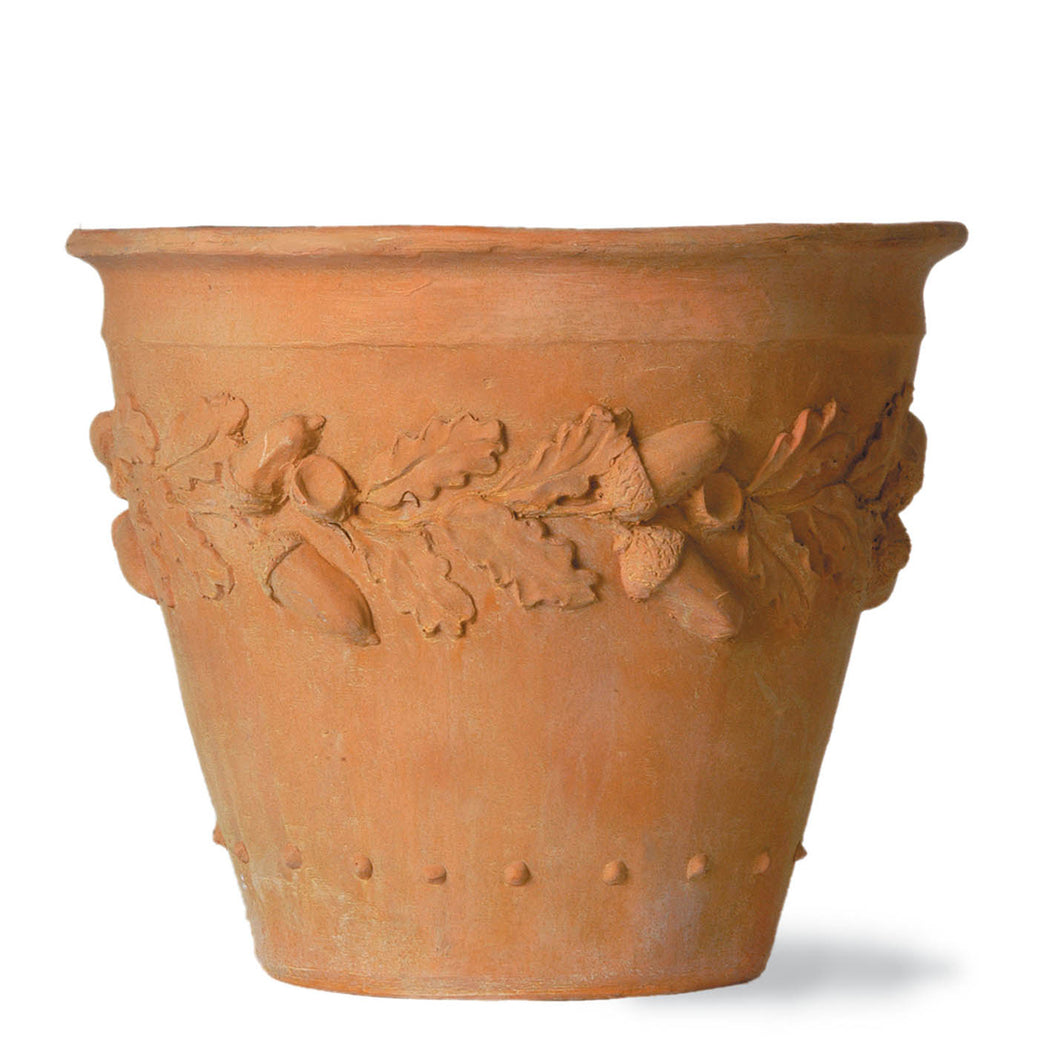 Oak leaf design terracotta pots 