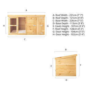 Mercia 8 x 4ft Berkshire Dog Run & Kennel