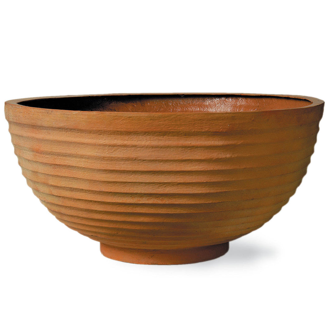 Large Round Bowl Planter in Terracotta or Rustic White Effect