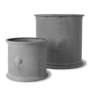 Traditional round faux lead garden planters, perfect for country  gardens or either side of your front door