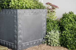 Traditional faux lead Cromwell square planter, perfect for country gardens and London Gardens